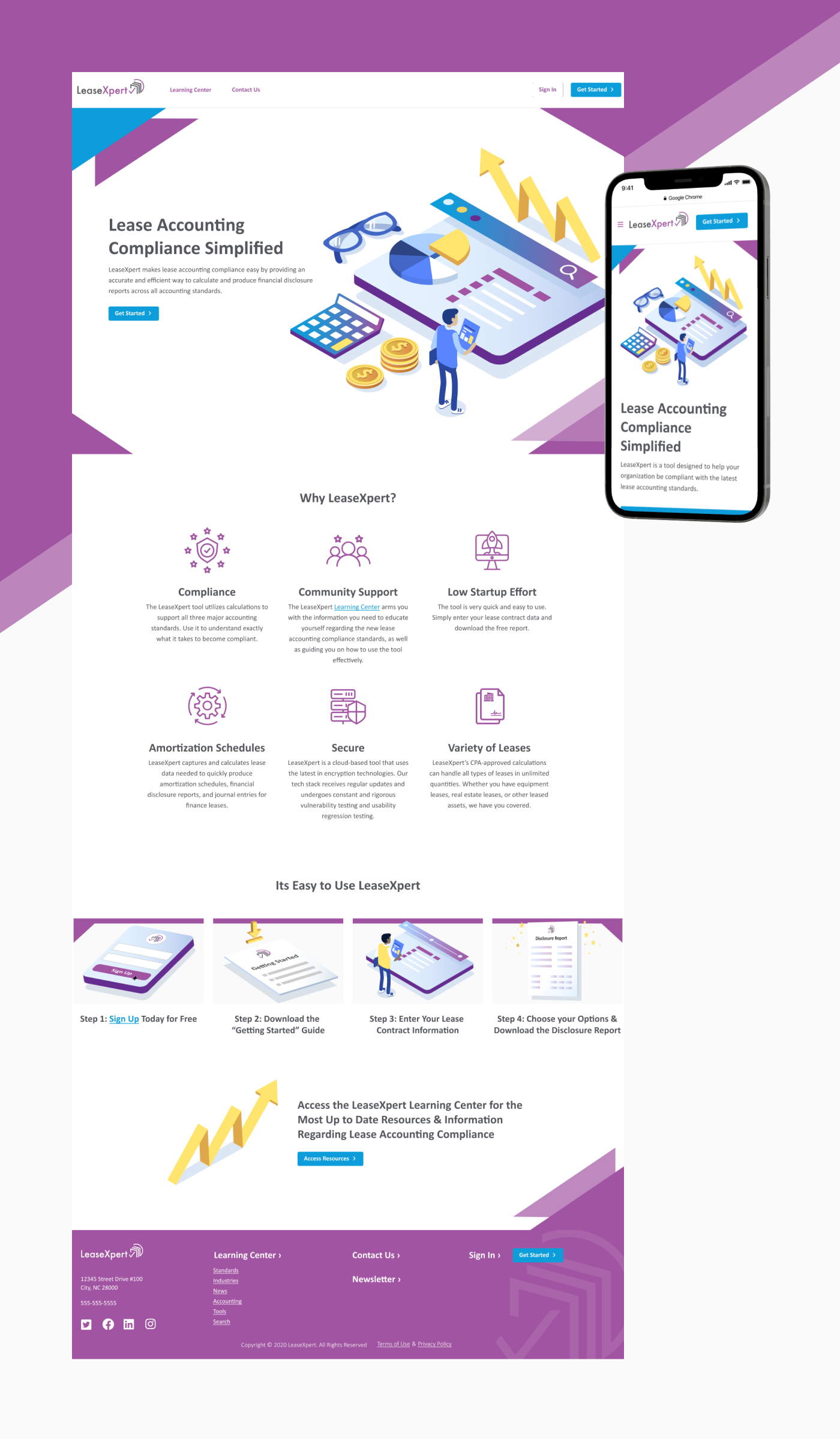 Marketing website on laptop and mobile view.