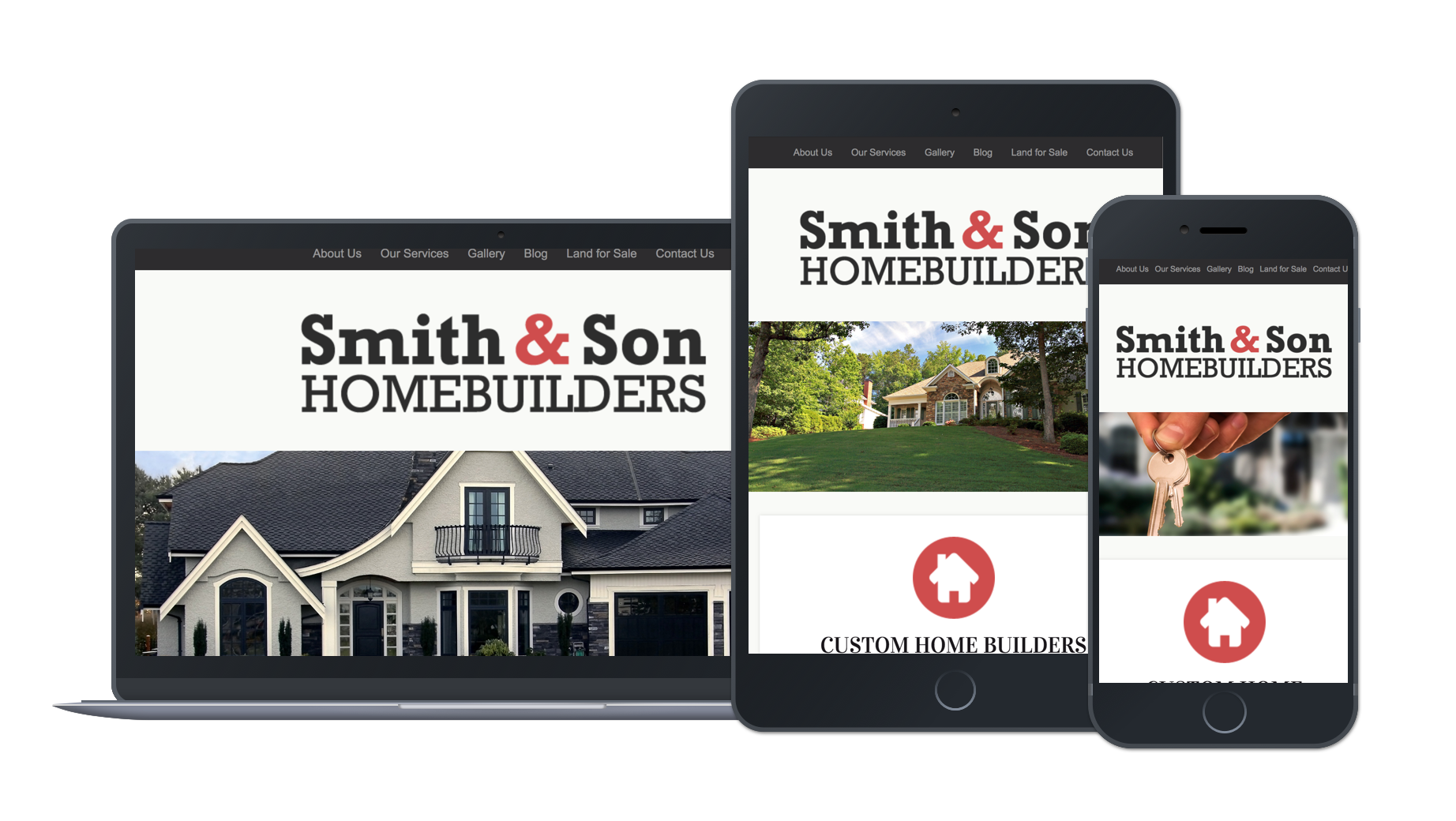 Homepage displayed on a laptop, tablet, and mobile phone