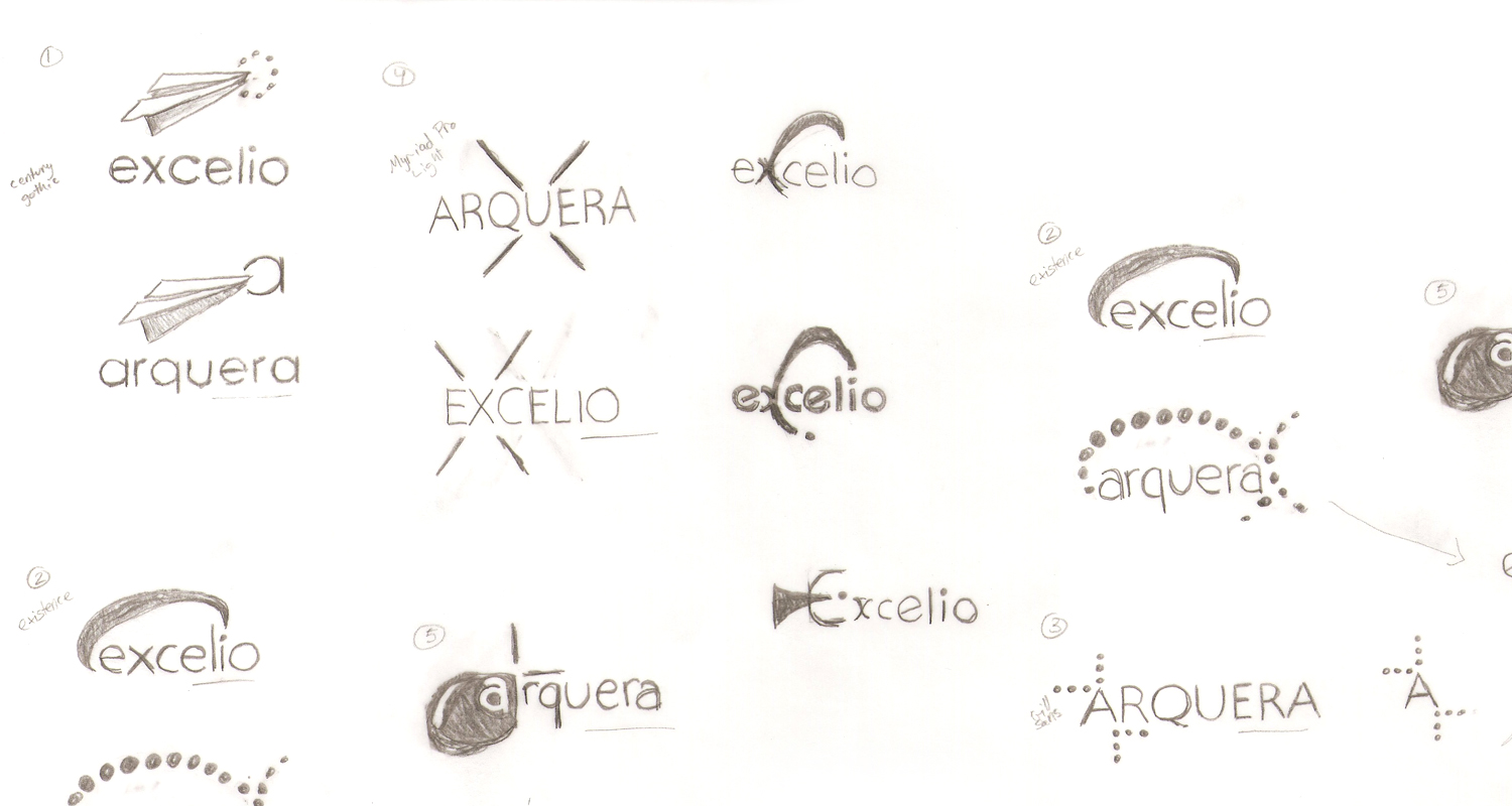 Sketches for Excelio logo